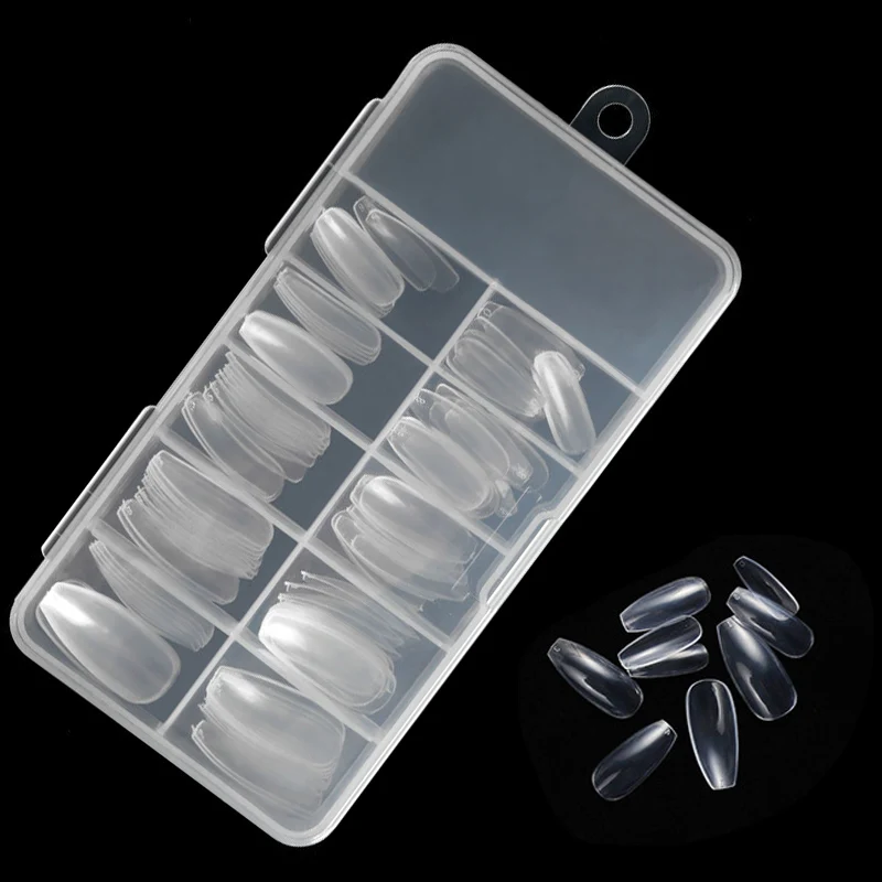 100 шт./кор. профессиональные ногти балерины натуральное прозрачное покрытие