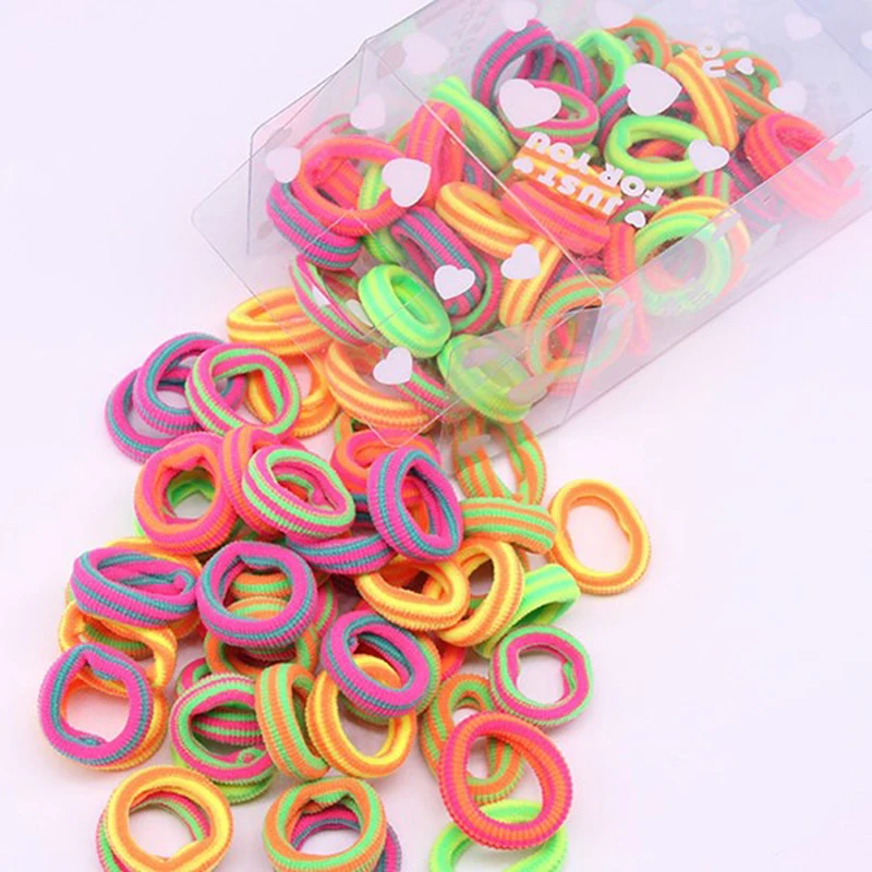 100/66 шт красочные детские Резиночки для волос милый резиновый лента с резинкой для волос резинки подвески для девушки украшения галстук резинка аксессуары для волос