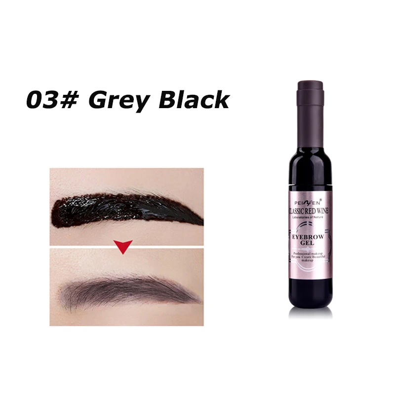 03 Grey Black Макияж для глаз красное вино тату гель для бровей водостойкий отшелушивающий для бровей Тату стойкий краситель гель для бровей крем тушь косметика - Цвет: 03 Grey Black