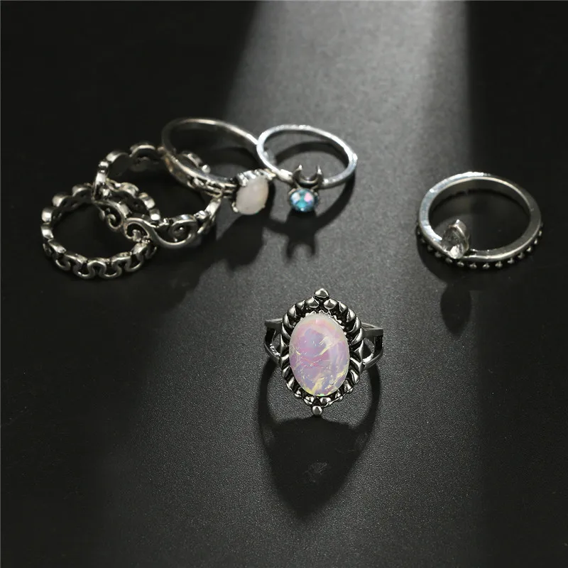 7 шт./лот Льда и Огня горный хрусталь кольцо наборы для ухода за кожей Для женщин