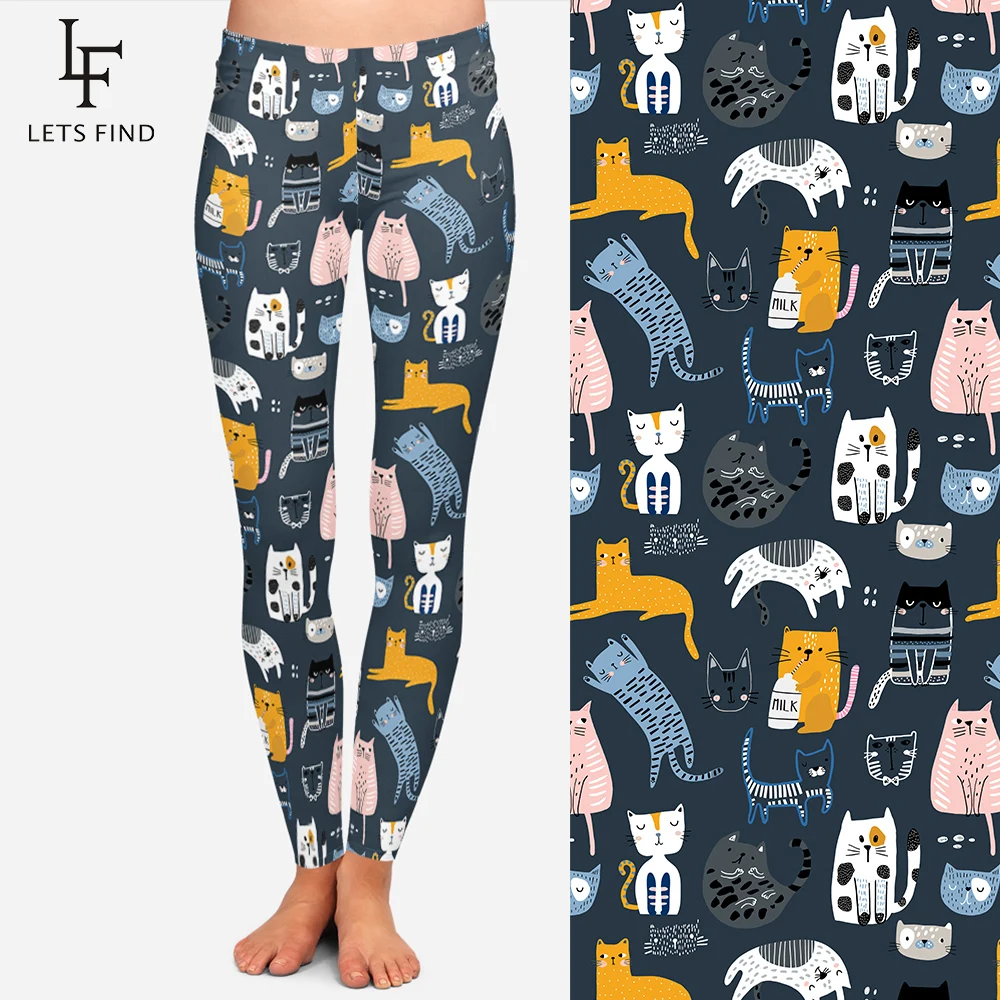 2019 новый дизайн Одежда с принтом Леггинсы рисунком кота женские ботинки размера