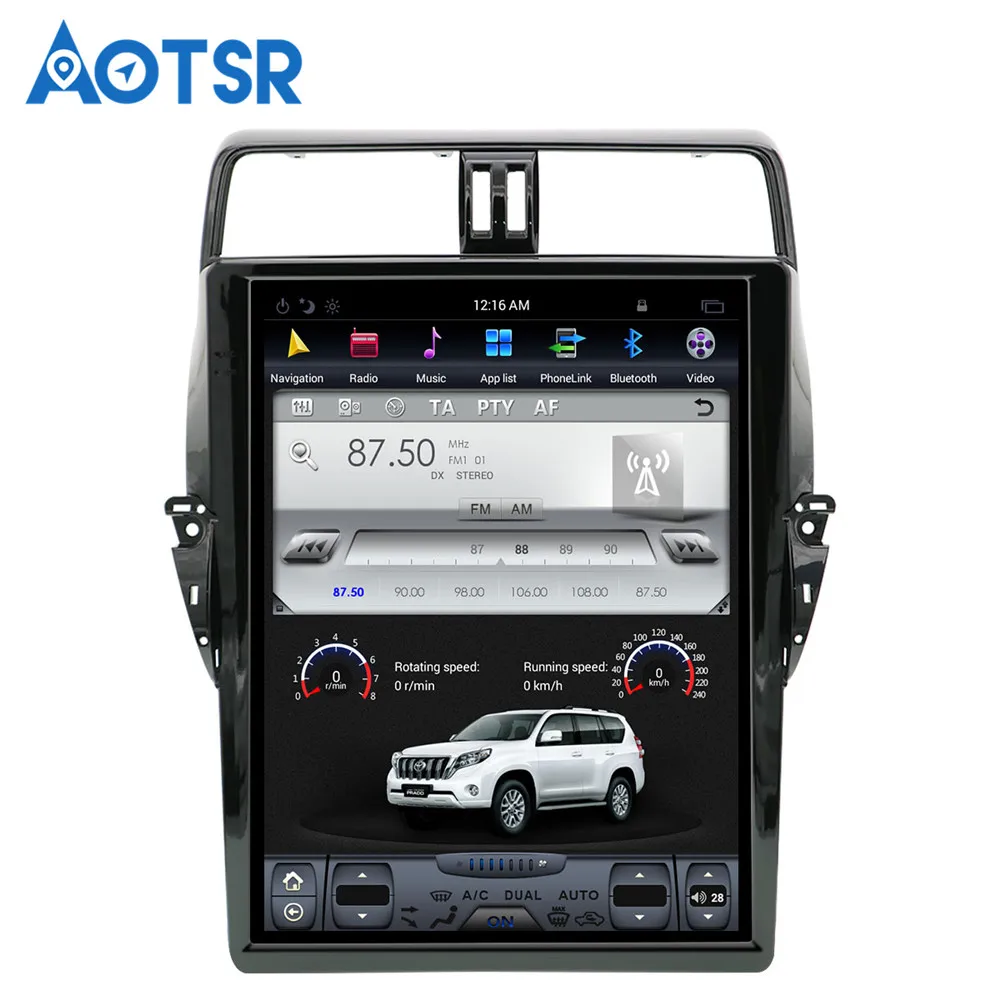 Автомобильный DVD плеер в стиле Tesla без с GPS навигацией для TOYOTA Land Cruiser Prado 150