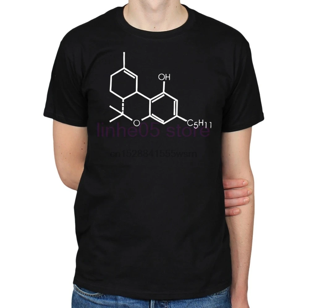 Новый дизайн футболка мужская брендовая одежда мода thc составная схема 420 cbd