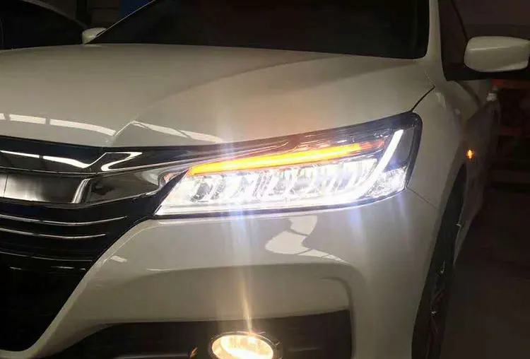 2 шт. светодиодный фары для Honda Accord Автомобильный светодиодный свет двойной ксеноновые линзы автомобильные аксессуары Габаритные огни противотуманные фары