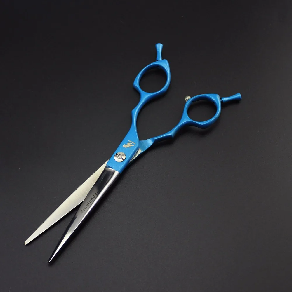 

6.5 inch blue pet scissors hairdressing set 3 piece set combination straight cut bending scissors pet hairdressing tools