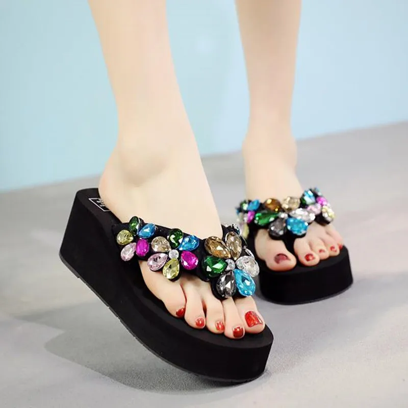 Модная женская летняя повседневная пляжная обувь COSMAGIC ручной работы со стразами