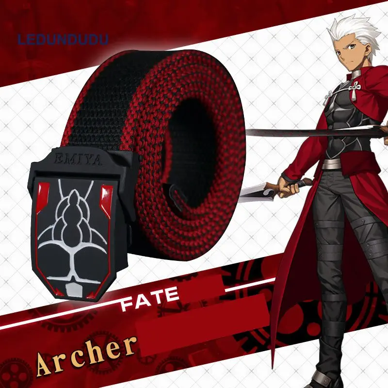 Ремень для косплея Fate/Stay Night в стиле японского аниме брезентовый черный пояс