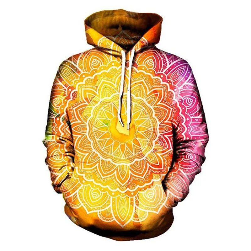 

CJLM Hoodies Men 2018 Spring New 3d Cool Print Lotus Flower Sweatshirts Hoodies Male Regular Loose Thin Hooded Pullovers Jersey