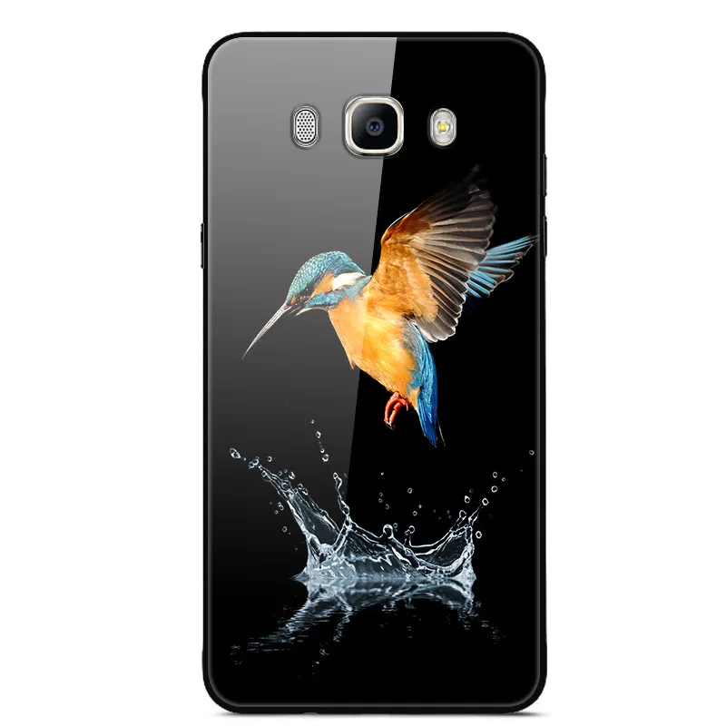 Для samsung Galaxy J7 чехол J710 J710F роскошный стеклянный силиконовый чехол для телефона samsung J7 чехол из закаленного стекла