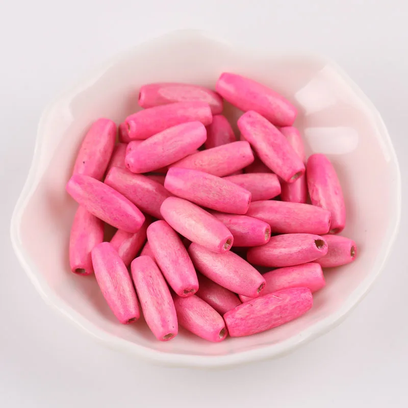 Pink Diy овальное ожерелье из деревянных бусин браслет ювелирные изделия аксессуары - Цвет: Pink
