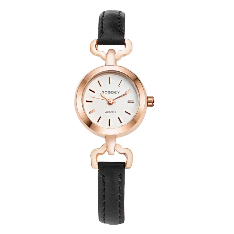 

Hot Sales Gogoey brand rose gold case thin leather watches women ladies crystal Dress Quartz Wrist Watch Relojes Mujer go4407