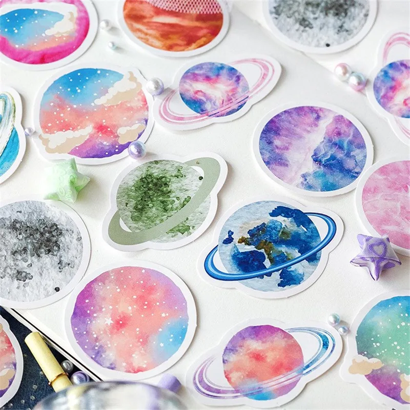 45PCS/Pack Planet Scrapbooking Stickers Diary DIY Decorative Seal Paste Embellishments Creative Material Craft Paper | Дом и сад
