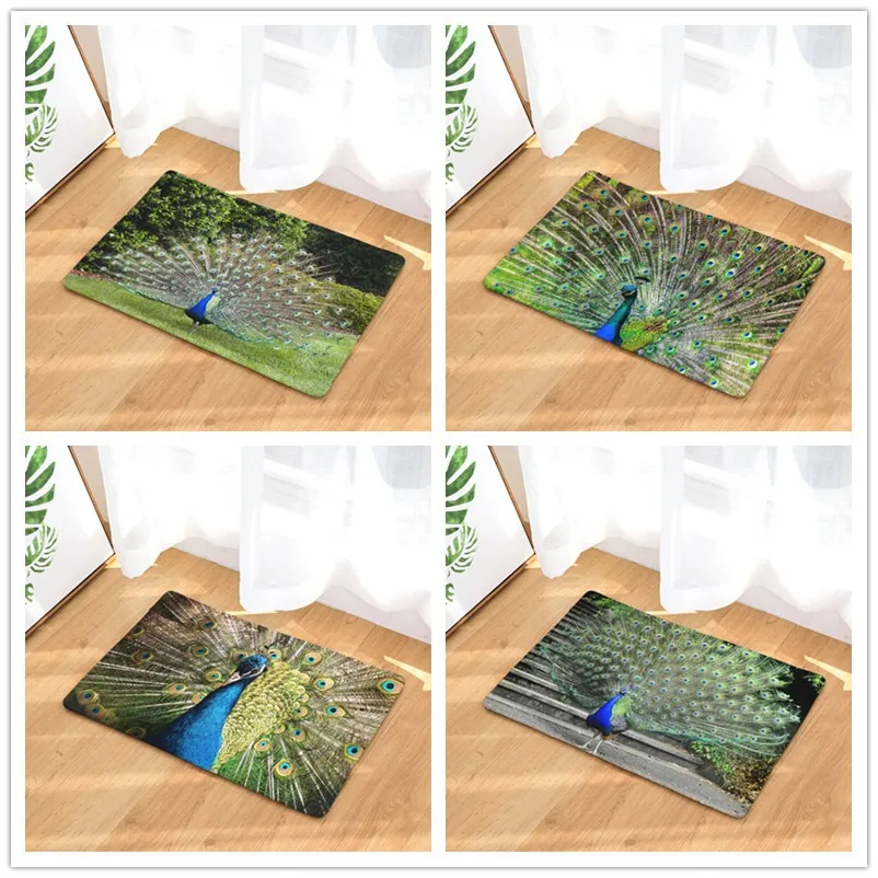 Придверные коврики с принтом павлина для кухни ванной 40X60or50x80cm | Дом и сад