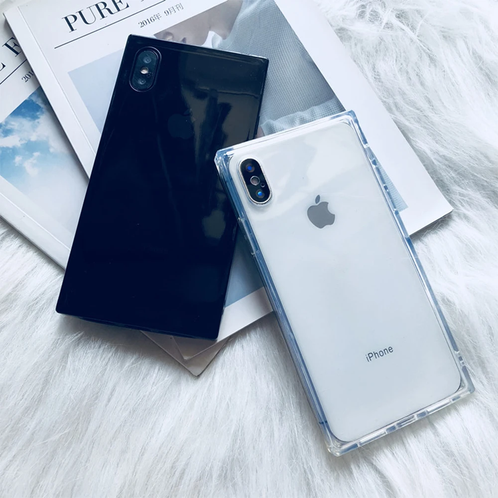 Квадратный чехол для Iphone 11 Pro Max XS MAX XR X прозрачный мягкий противоударный бампер чехол для Iphone 8 7 6 6s plus Аксессуары