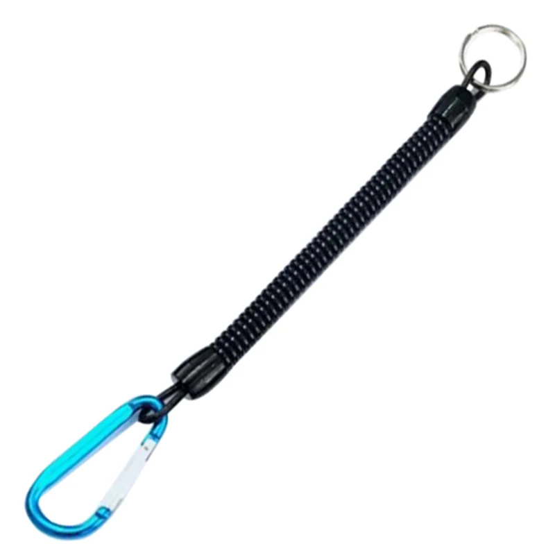 light blue OUTKIT 18 см свернутая кольцом рыба пропущенная веревка Удочка защита упругая веревка леска рыболовные снасти инструмент для предотвращения потери удилища - Цвет: light blue
