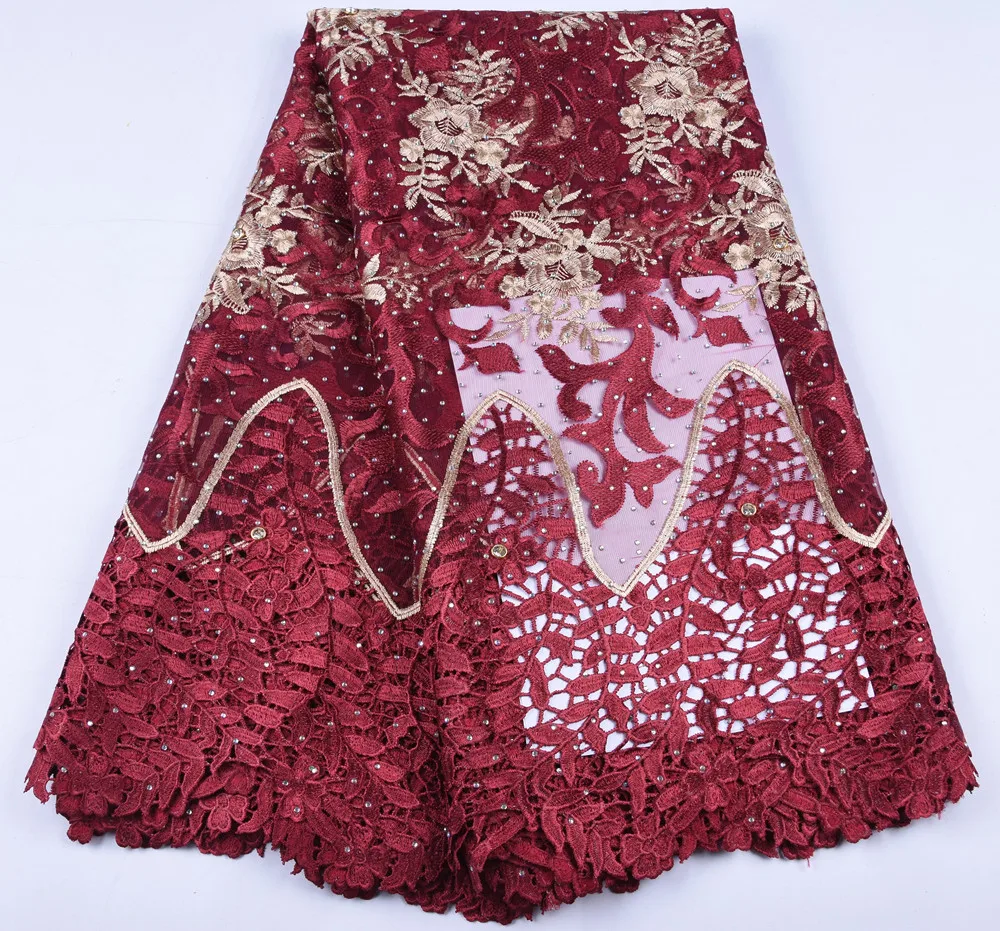 Белый Африканский шнур кружевная ткань молочный шелк водорастворимое платье