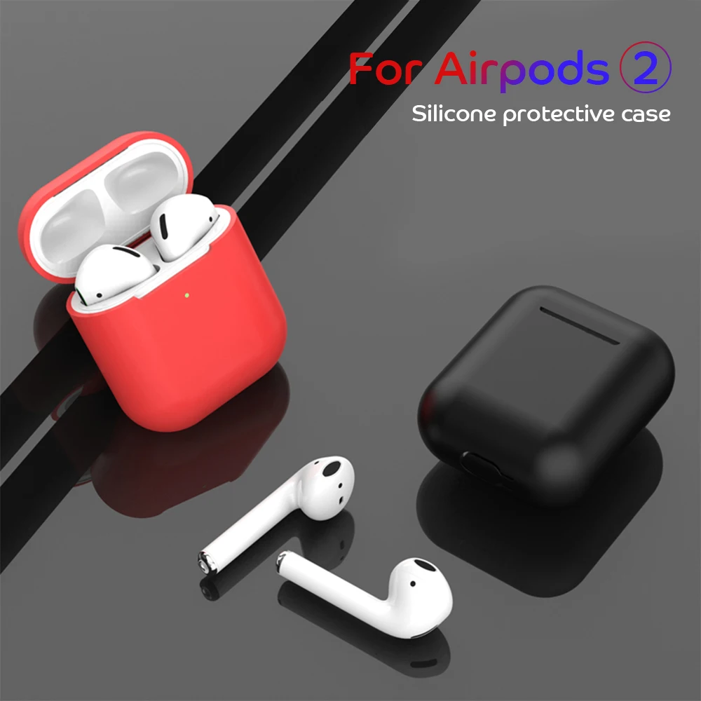 Ударопрочный чехол для Airpods 2 мягкий силиконовый с защитой от потери веревки Apple