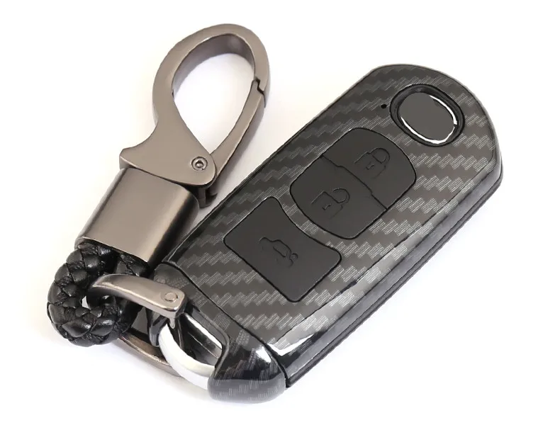 

Carbon fiber key case bag key cover fit for MAZDA3 ATENZA Axela Key Shell