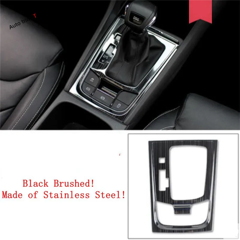 Model A Yimaautotrims Stalls Center Control Gear Shift Cover Trim Fit For Skoda Kodiaq Stainless Steel Interior Mouldings - Color Name: Model A