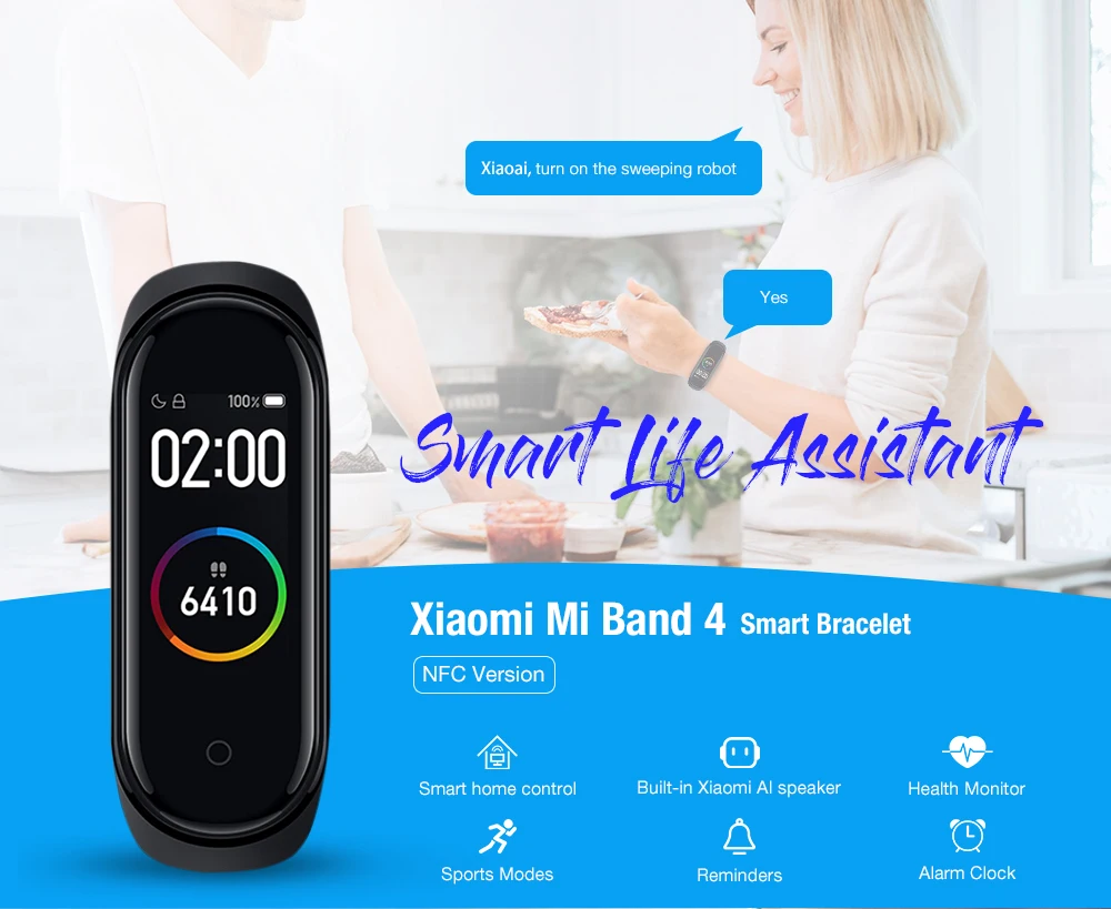 2019 оригинальный Xiaomi Mi смарт браслет 4 Bluetooth 5 0 атм водонепроницаемый спортивный