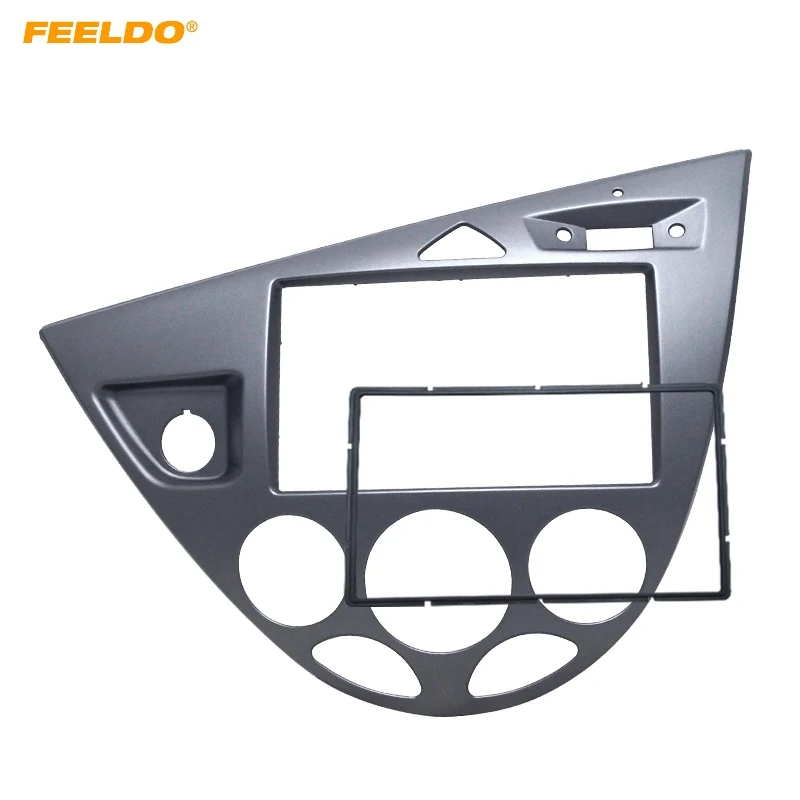 

FEELDO Gray Car 2DIN Stereo Panel Fascia Radio Refitting Dash Trim Kit For Ford Focus 98~04(LHD)/Fiesta 95~01(LHD)