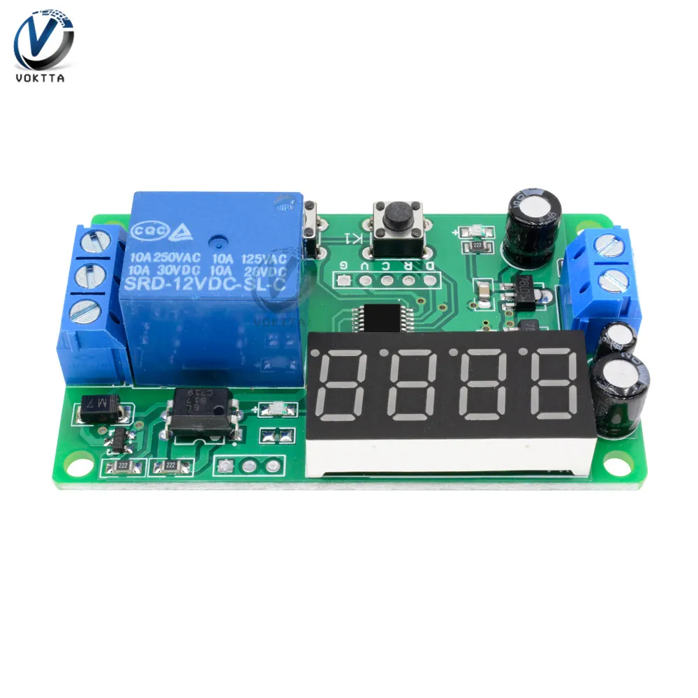 12V Timer Relay Digital LED Display Multifunction Electricity Delay Time Control Board Switch Self-lock Cycle Module | Обустройство