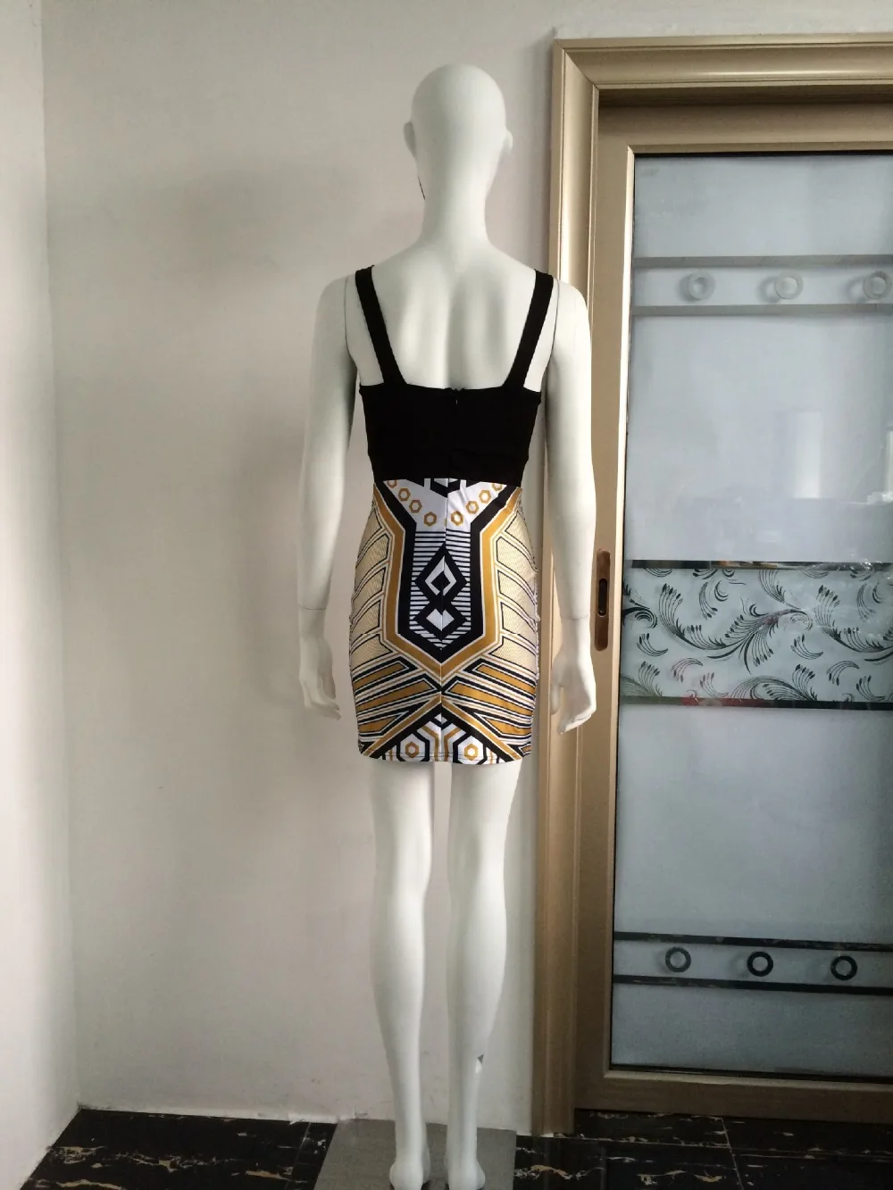 Благородный Летом Платья Партии Выдалбливают Мини Оболочка Bodycon Платье Цифровой