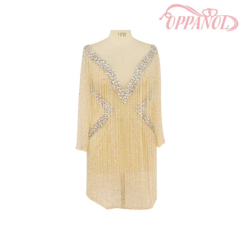 Роскошные Шампанское Короткие платья выпускного вечера глубокий v образным