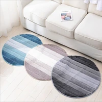 new round microfiber bathroom mat color strip bathroom anti skid floor mat plush round padded door carpet