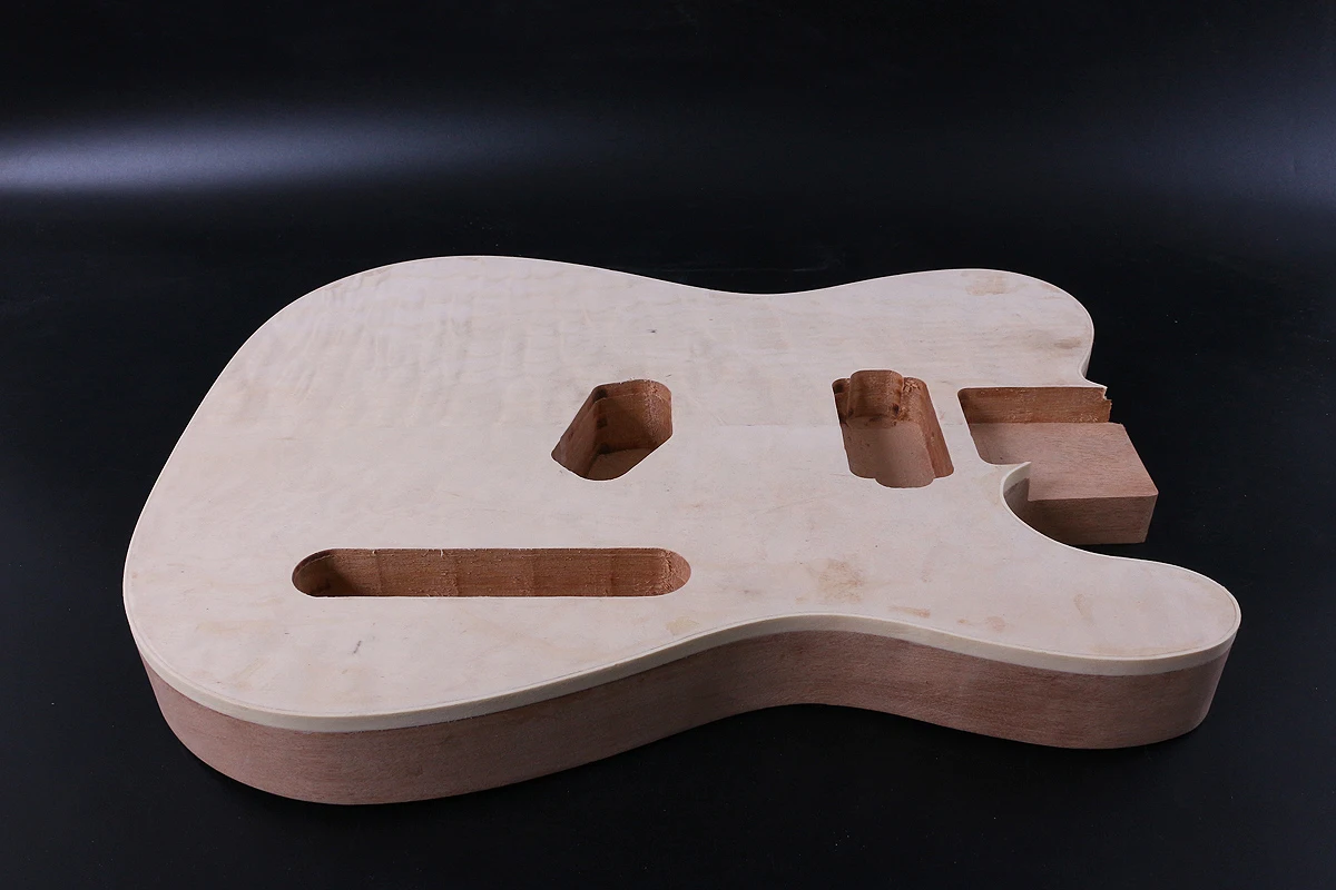 Diy Telecaster стиль электрогитара корпус из красного дерева незавершенный кленовый топ