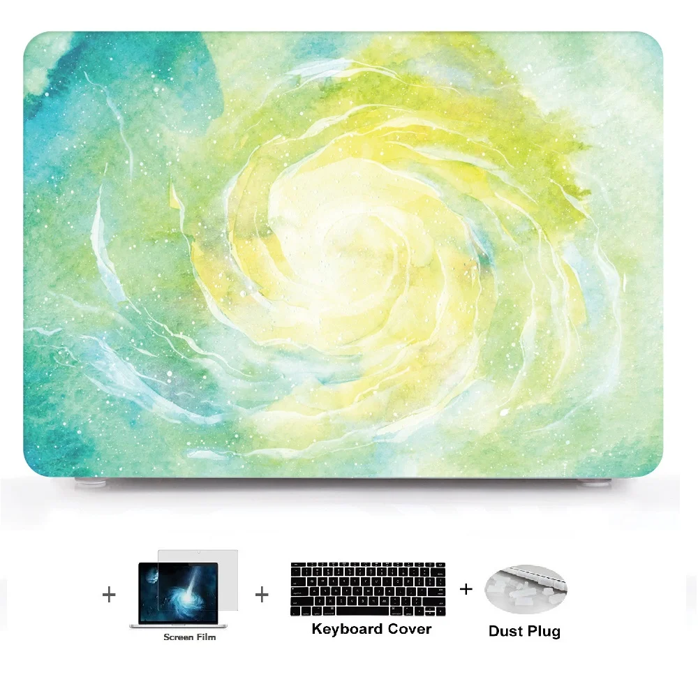 Мраморный Жесткий Чехол для ноутбука + чехол с клавиатурой Macbook Air 11 13 Pro Retina12 15