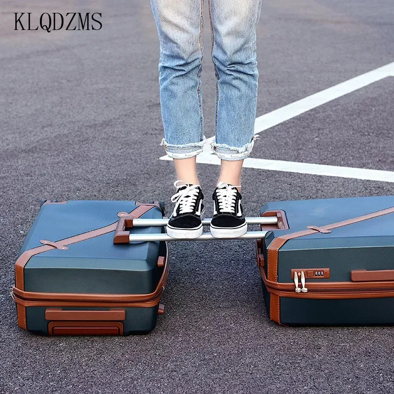 KLQDZMS ABS+ PC 20/24Inch Women Travel Luggage Trolley suitcase Boarding Case Girls Rolling On Wheels | Багаж и сумки