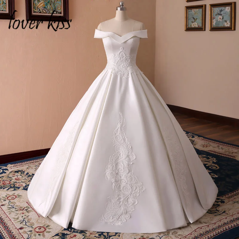 Любовник Поцелуй Vestidos De Noiva сатиновое свадебное платье 2021 кружево и натурального