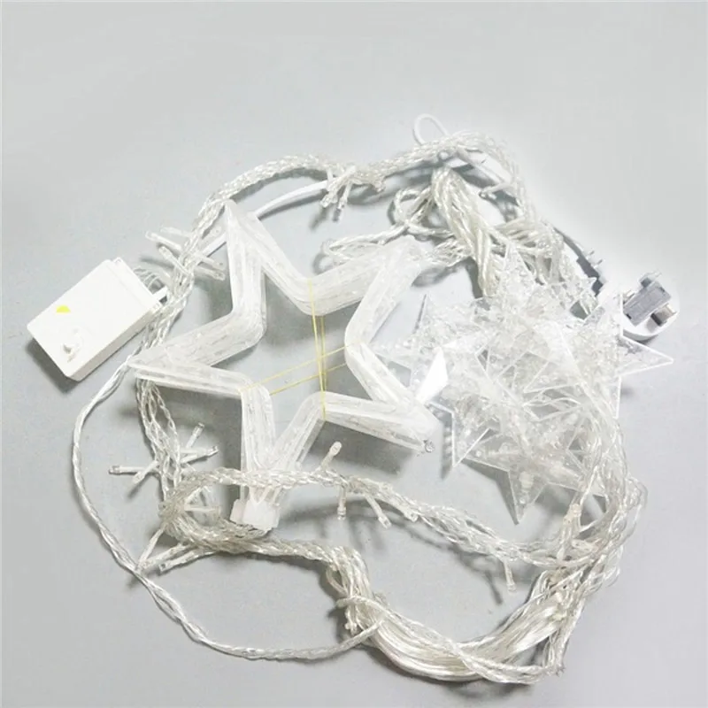 LED Star AC 220V Light Curtain String New Year Year's Decorations for Home string Christmas ornaments light | Лампы и освещение