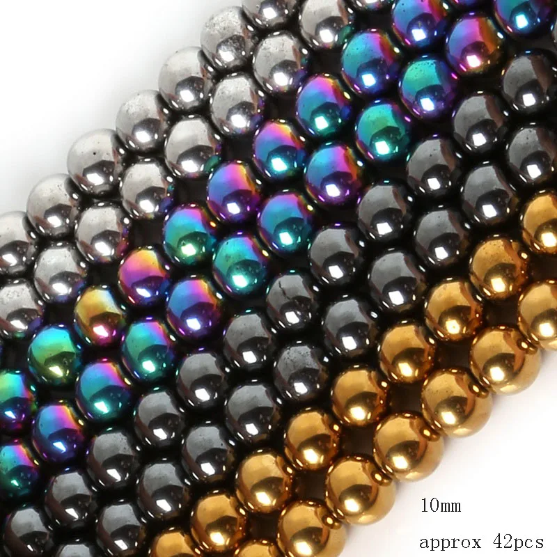 Высококачественные бусины из радужного гематита черного/золотого/черного цвета