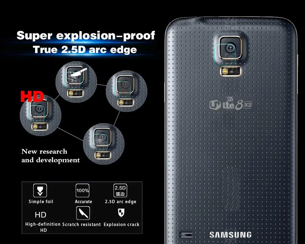 HD Задняя камера Объектив Закаленное стекло пленка для Samsung Galaxy S3 S4 S5 мини