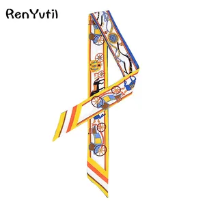 Самая дешевая Герань с цветочным принтом, шелковый шарф, маленькая лента, лето, весна, женские винтажные сумочки, сумка, ручка, оптовая продажа