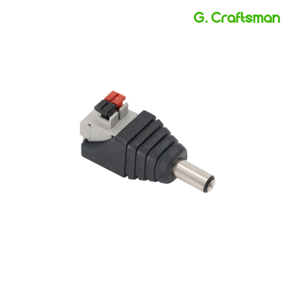 DC Jack Power Male Plug Adapter 5.5*2.1 Push Fastening Type Connector CCTV Camera Socket B14 Accessories G.Craftsman | Безопасность и