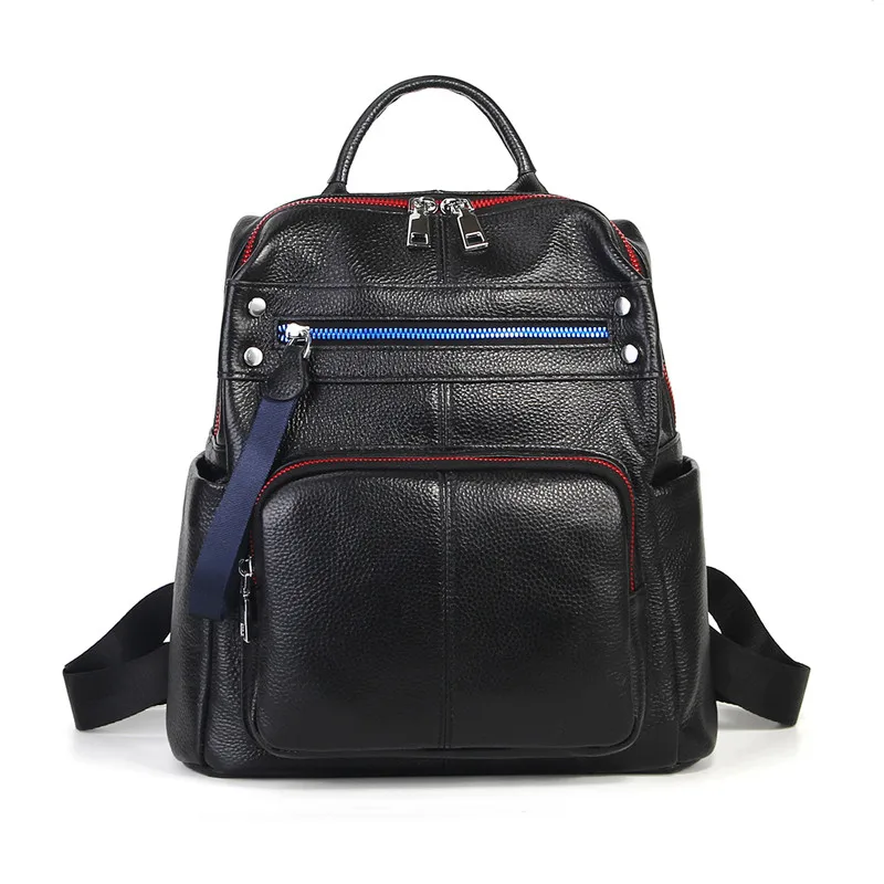 Женский рюкзак Nesitu из натуральной кожи черного цвета высокого качества