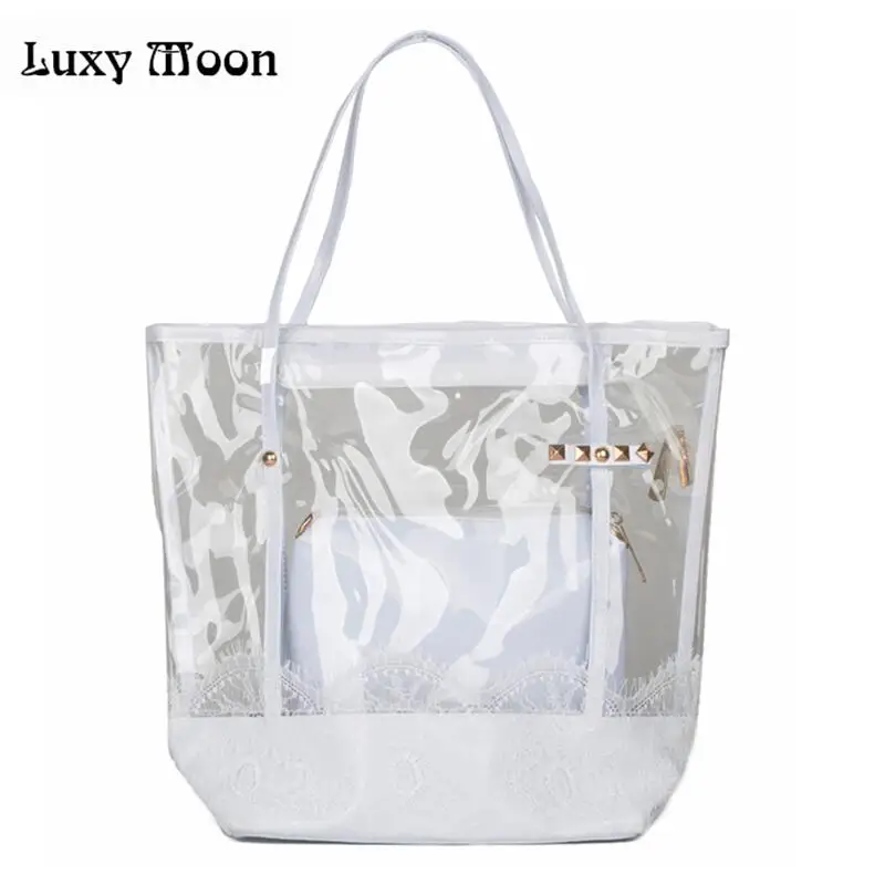 Прозрачные сумки LUXY MOON на плечо модные кожаные дамские сумочки из ПВХ Пляжная