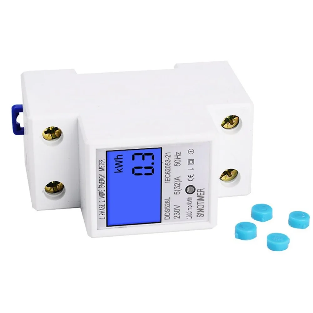 SINOTIMER Single Phase Two Wire Din Rail Digital Wattmeter Power Consumption Watt Energy Meter Electricity Analyzer Monitor | Инструменты