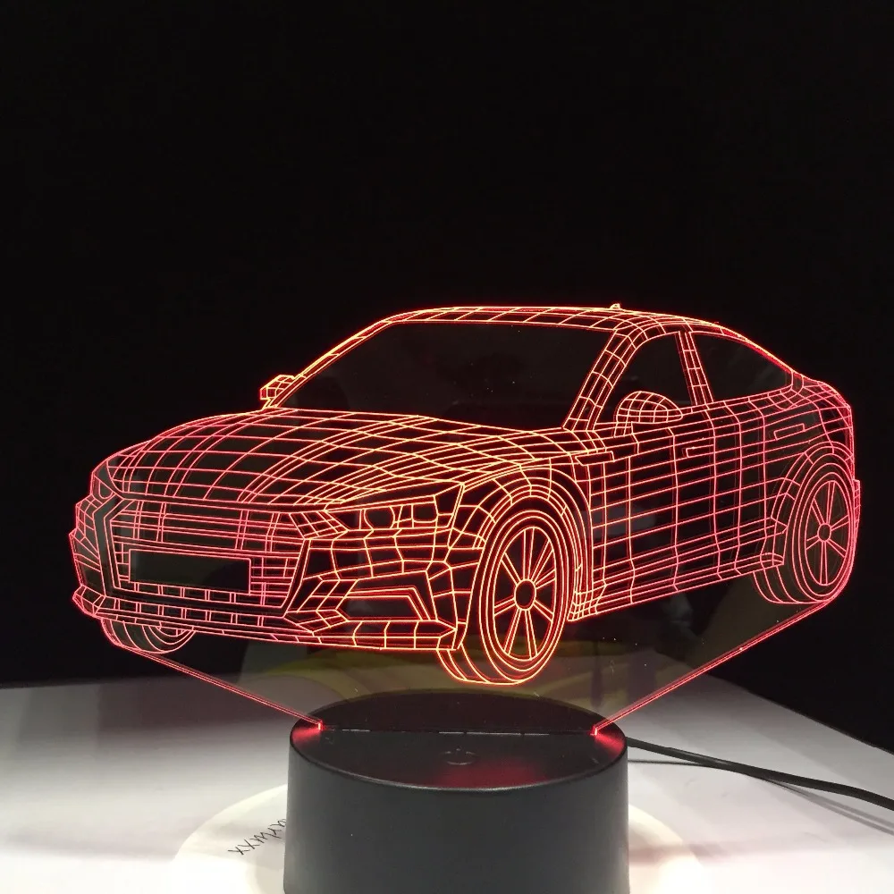 Авто Форма 3D лампа 5В USB 3AAA Батарея светодиодный ночной Светильник акриловый дети