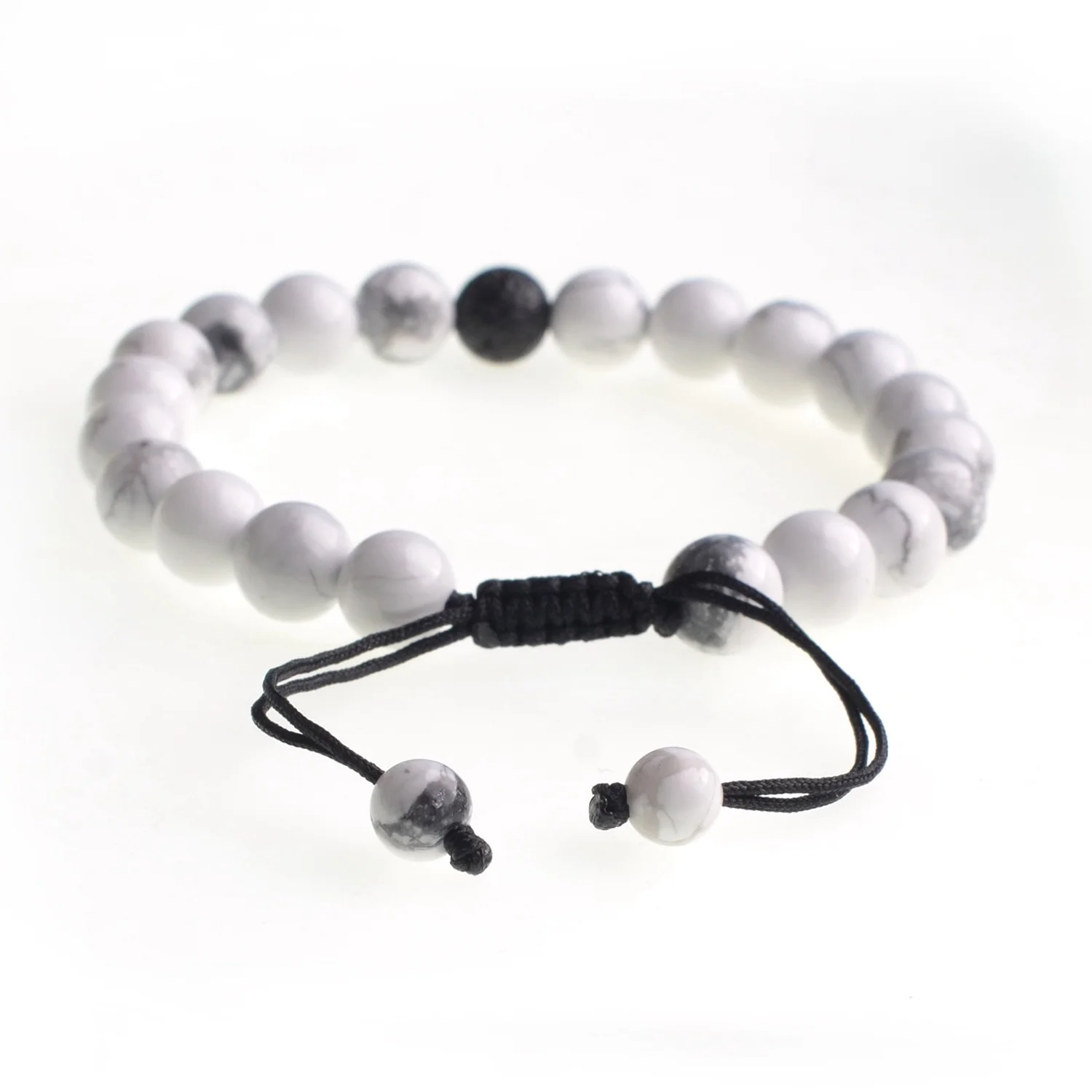 2PCS/lOT Fashion Friendship Woven Stone Bracelet Natural Howlite Chakra Healing Men Lava Bangle for Love | Украшения и аксессуары