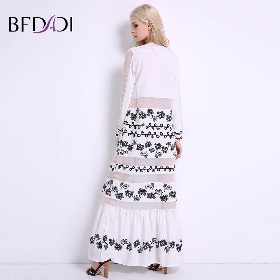 Bfdadi/Лето 2020 г. женские макси Dress пикантные повседневные Глубокий V Perspecti v e с белыми