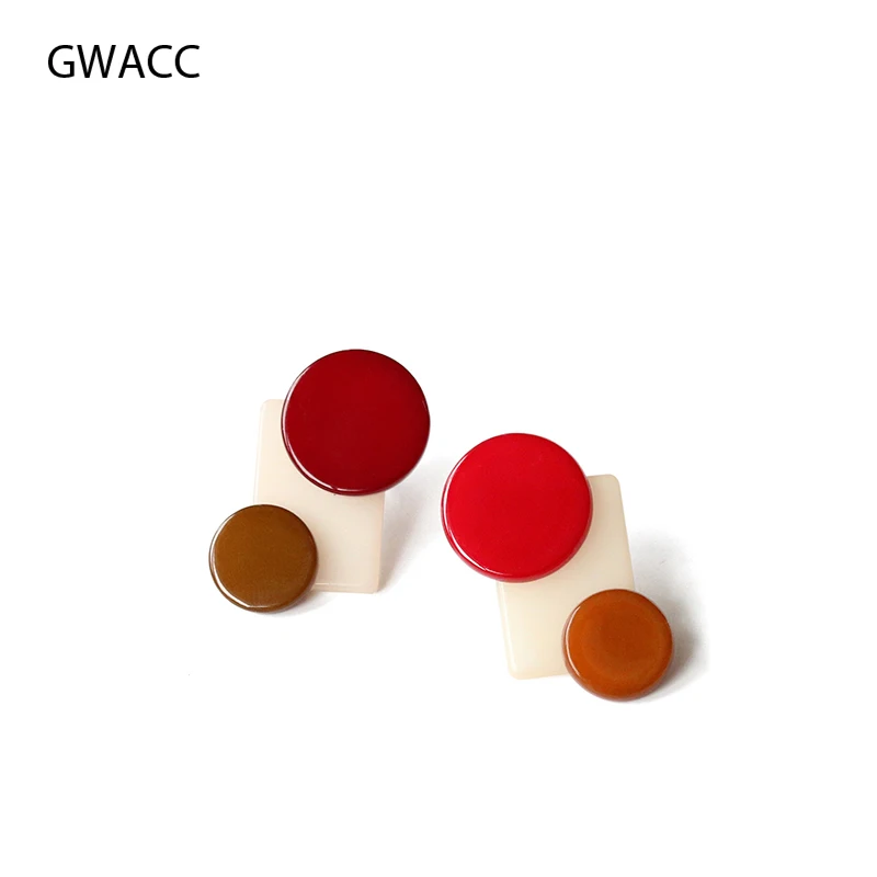 Женские акриловые серьги гвоздики в Корейском стиле GWACC контрастные