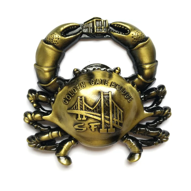 Милый краб магнит на холодильник вывеска Лондонское Здание Модель Золотые