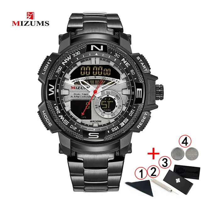 black with box Relogio Masculino,, золотые часы, мужские, люксовый бренд, золотые, военные, мужские часы, водонепроницаемые, нержавеющая сталь, цифровые наручные часы - Цвет: black with box