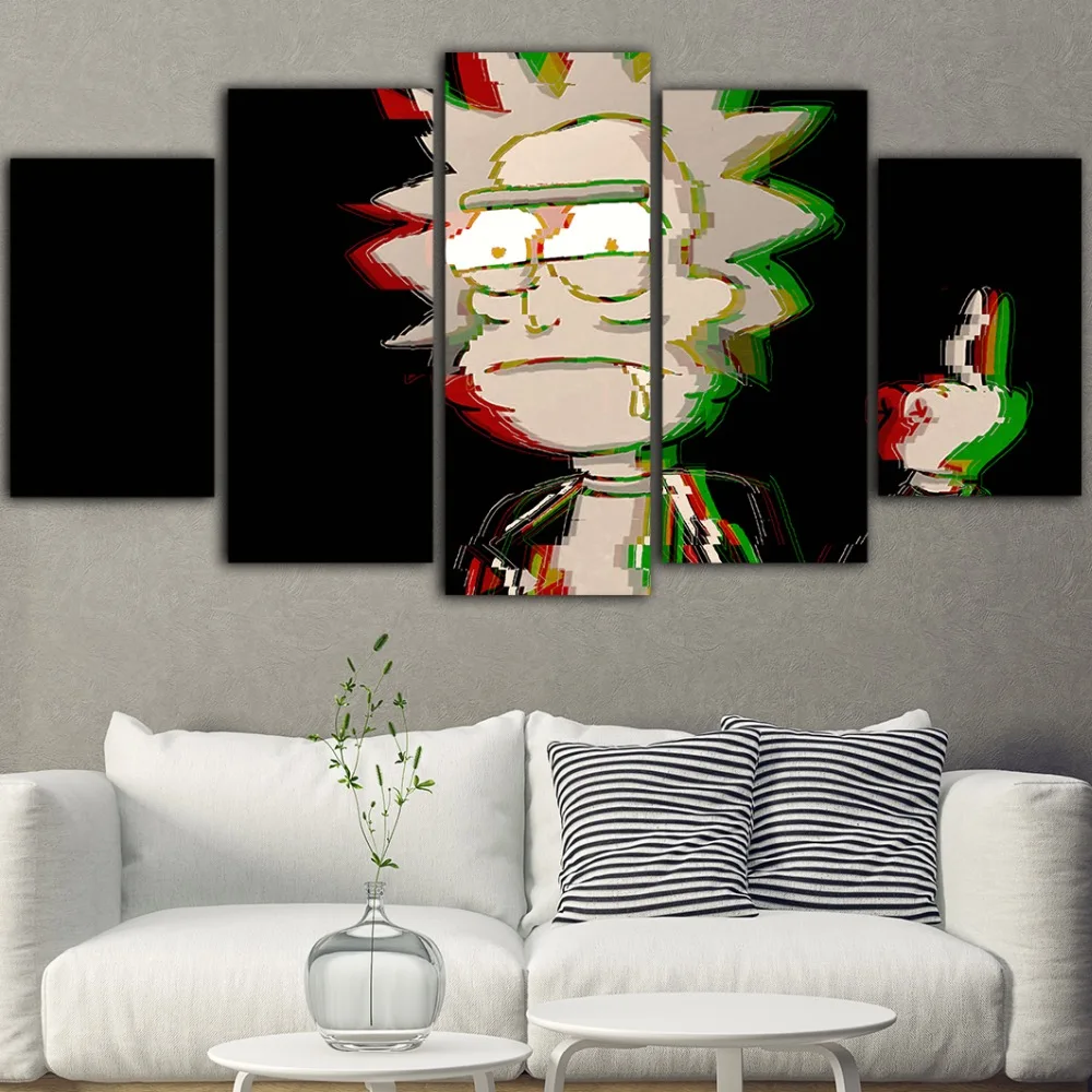 5 шт. холст Книги по искусству отпечатки Стены картинки для Гостиная Рик и Морти