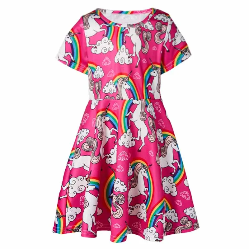 Платья принцессы с принтом для девочек на день рождения платье короткими