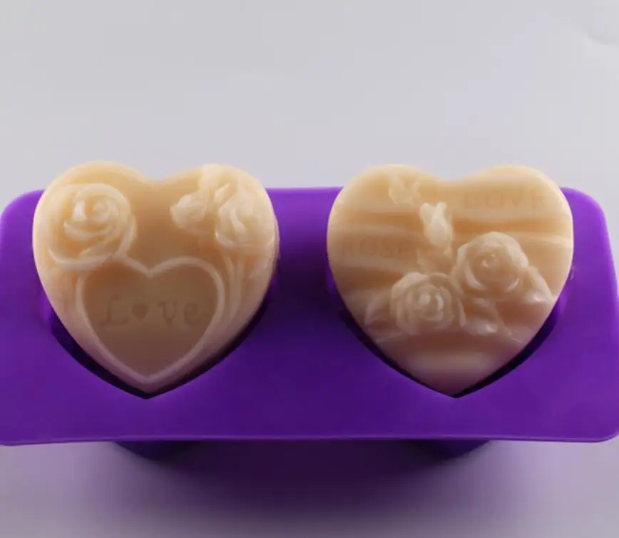 2 отверстия шт love натуральное мыло ручной работы силиконовая форма для торта